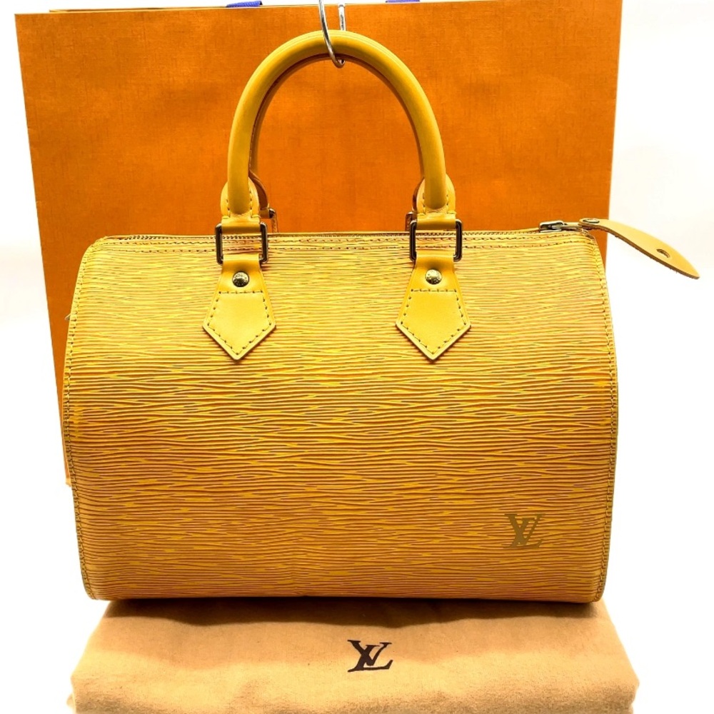 Auth Louis Vuitton Epi Speedy 25 Yellow M43019 Handbag W/D/Carry Bag SK120152